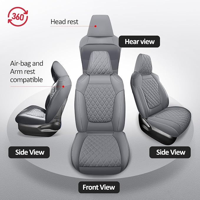 MIROZO RAV4 Seat Covers, Faxu Leather Car Seat Covers Non-Hybrid Fits - Image 6