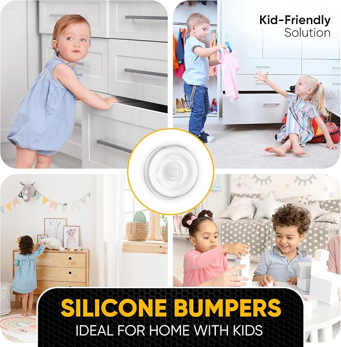 45 Clear Silicone Cabinet Door Bumpers – Self-Adhesive Pads, Quiet Soft Close - Image 7