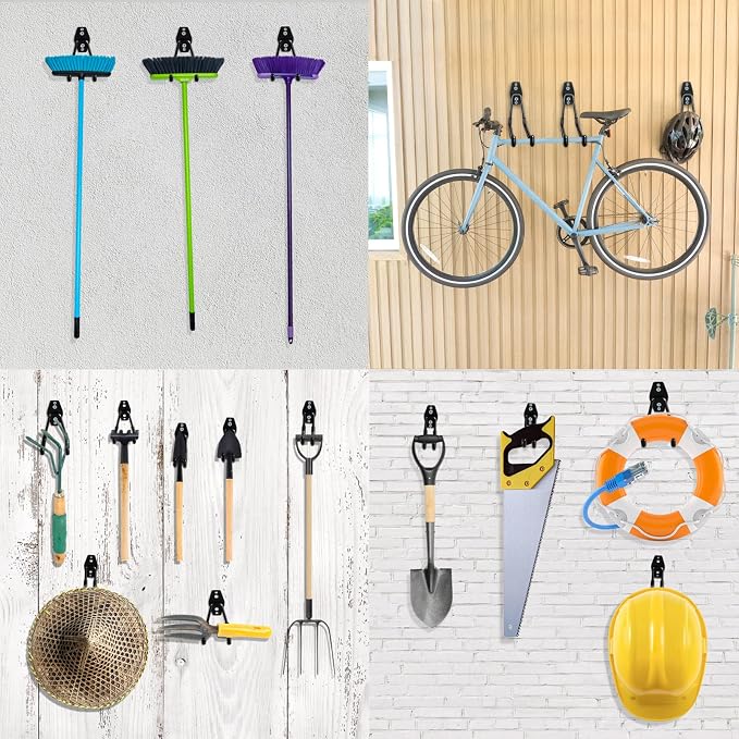 Heavy Duty Garage Hooks 4 Pack, 7.7 inch U Shaped Long Hanger, - Image 7