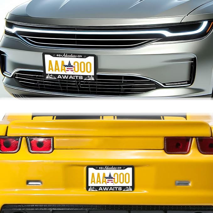 License Plate Frames for Men Black and White Car Plate Frames for Women - Image 8