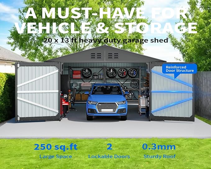 20x13 Metal Shed, Metal Garage Building - Image 2
