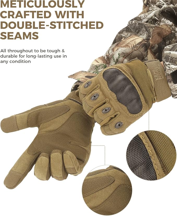 KEMIMOTO Tactical Gloves for Men, Touchscreen Motorcycle Gloves - Image 5