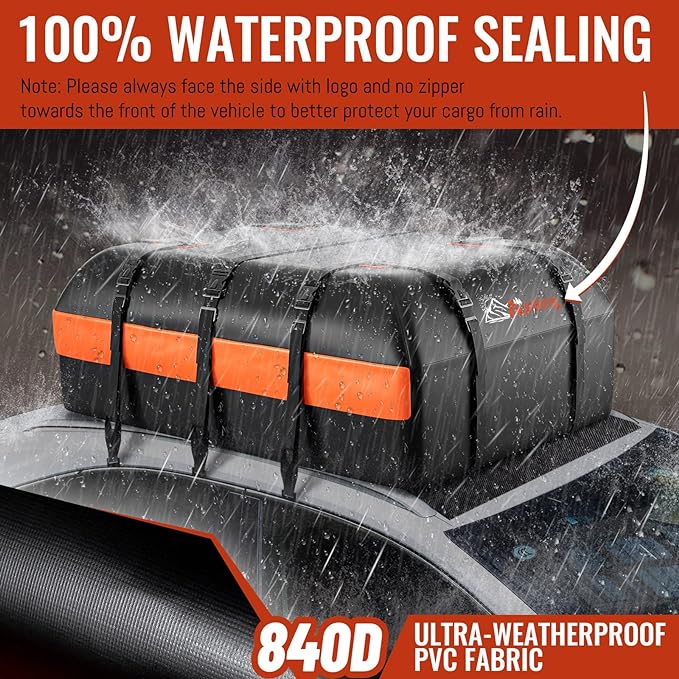 Car Rooftop Cargo Carrier Bag, 16 Cubic Feet Waterproof Car Topper Luggage - Image 2