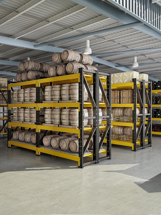 4-Tier Storage Shelves, Adjustable Industrial Metal Shelf System, 400lbs - Image 4