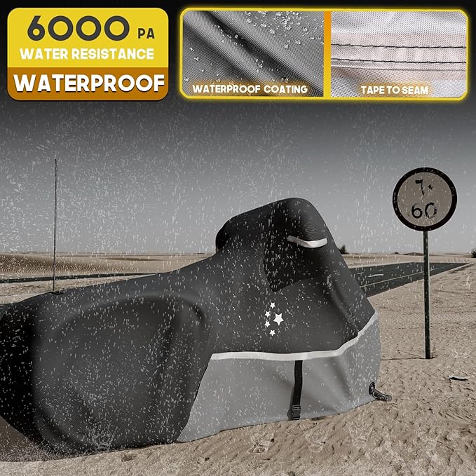 Motorcycle Cover 420D Heavy Duty All Season Universal Weather Waterproof - Image 3