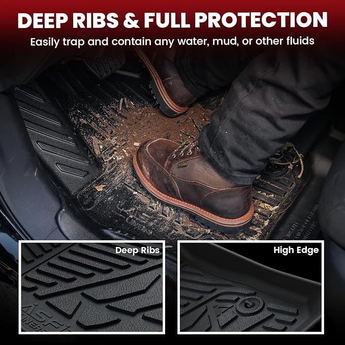LASFIT Floor Mats for Ford F250 F350 2012-2016 Super Duty Crew Cab Without - Image 3