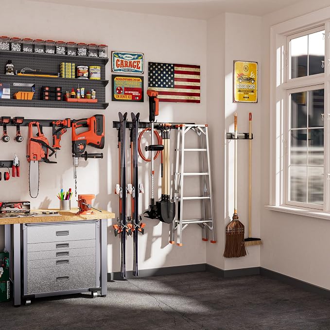 Garden Tool Organizer Wall Mount, 32 inches Tool Storage Rack - Image 7