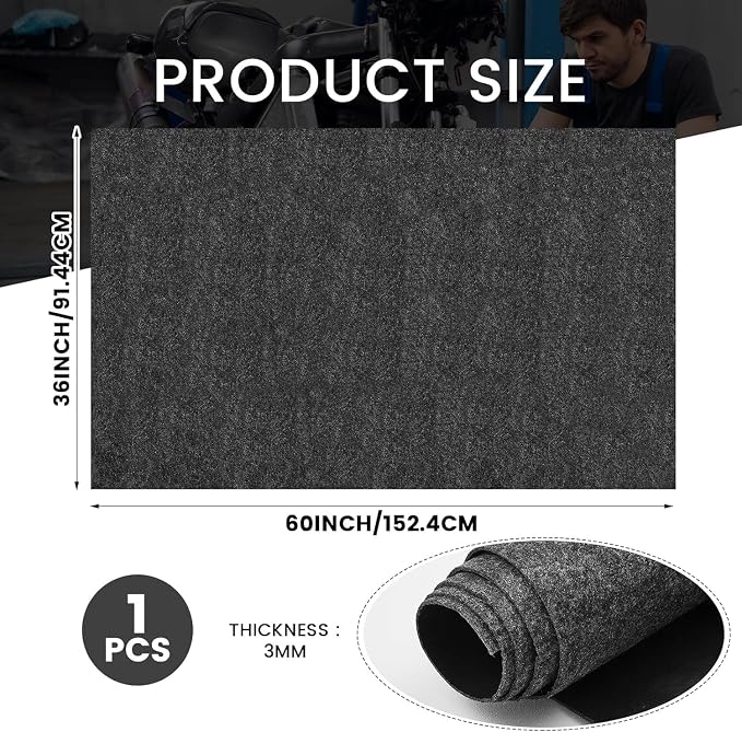 60 x 36 Inch Oil Spill Mat, Garage Floor Mat Under Car Driveway Mats Oil Leaks - Image 2