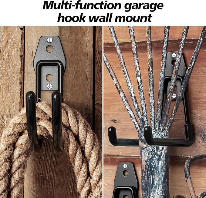 30 Pack Heavy Duty Garage Hooks, Solid Steel Wall Mount Hangers, - Image 6