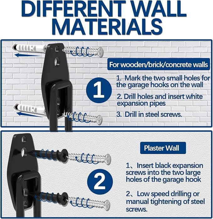 3-H Large Garden Hose Holder Wall Mount 4 Pack, Solid Steel Hose Hanger - Image 6