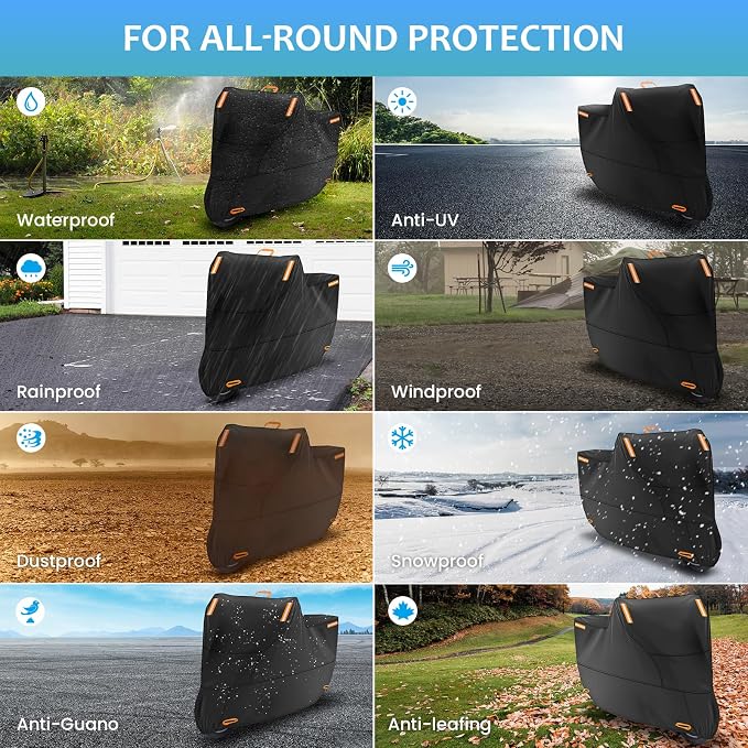 Motorbike Cover Waterproof Outdoor, Motorcycle Scooter Moped Cover Sun Rain - Image 6