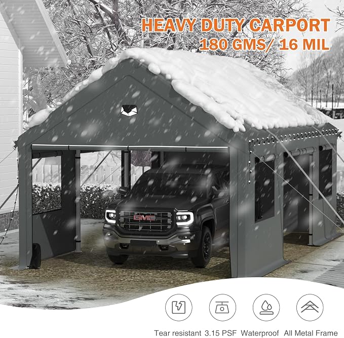 Carports 10X20 Heavy Duty，Portable Car Port Garage，Carport Canopy - Image 8