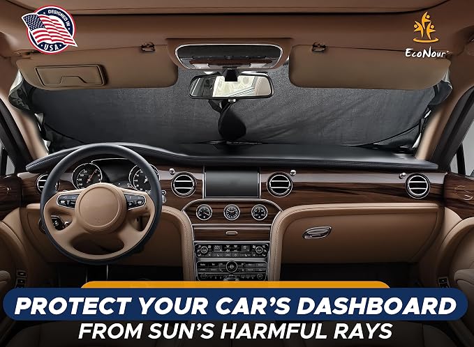EcoNour Windshield Sun Shade Premium | Sunshade Protects Car Interior | Car Sun - Image 2