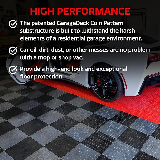Big Floors GarageDeck Coin Pattern, Durable Copolymer Interlocking Modular - Image 2