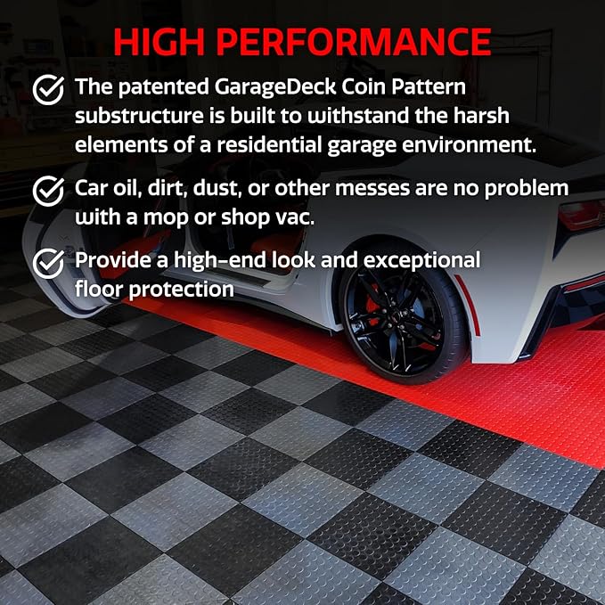 Big Floors GarageDeck Coin Pattern, Durable Copolymer Interlocking Modular - Image 3