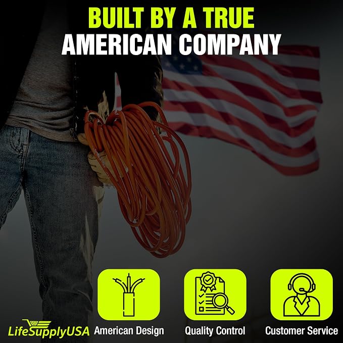 100ft Outdoor/Indoor Extension Cord 10/3 Gauge Ultra Heavy Duty 3 Prong SJTW - Image 9
