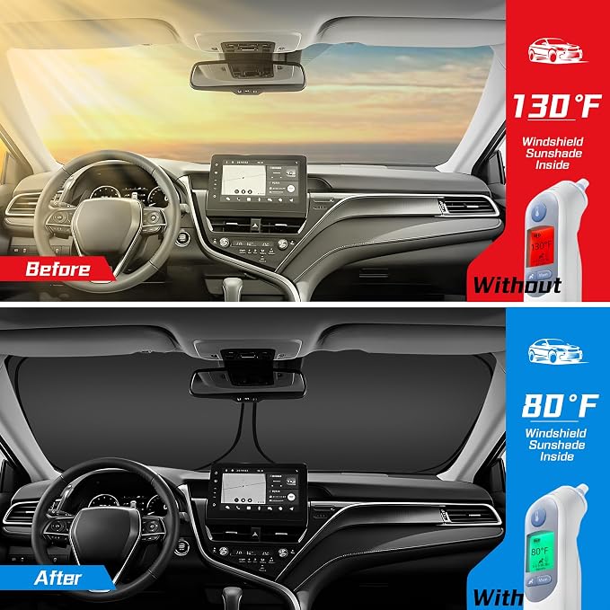 ARISMOTOR Windshield Sun Shade for Ni-ssan Kicks 2018-2024, Custom Fit Foldable - Image 2