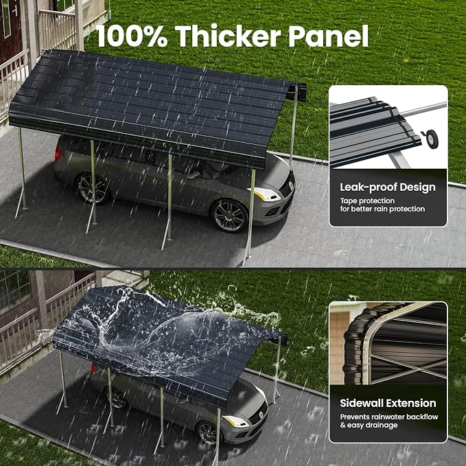 10x15 Ft Carport, Heavy Duty Metal Car Port, All-Weather Protection, Easy - Image 4