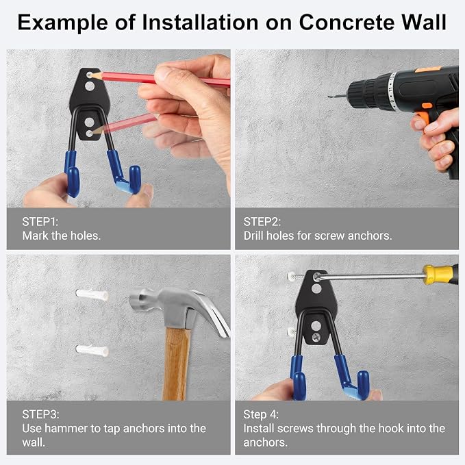 Garage Hook Heavy Duty Wall Storage Hangers, 26 Pack Garage Storage Hooks Steel - Image 5