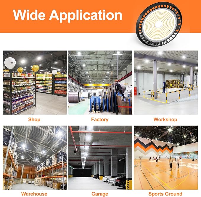 9Pack LED High Bay Lights, 200W UFO High Bay LED Shop Lights, 30000LM - Image 9
