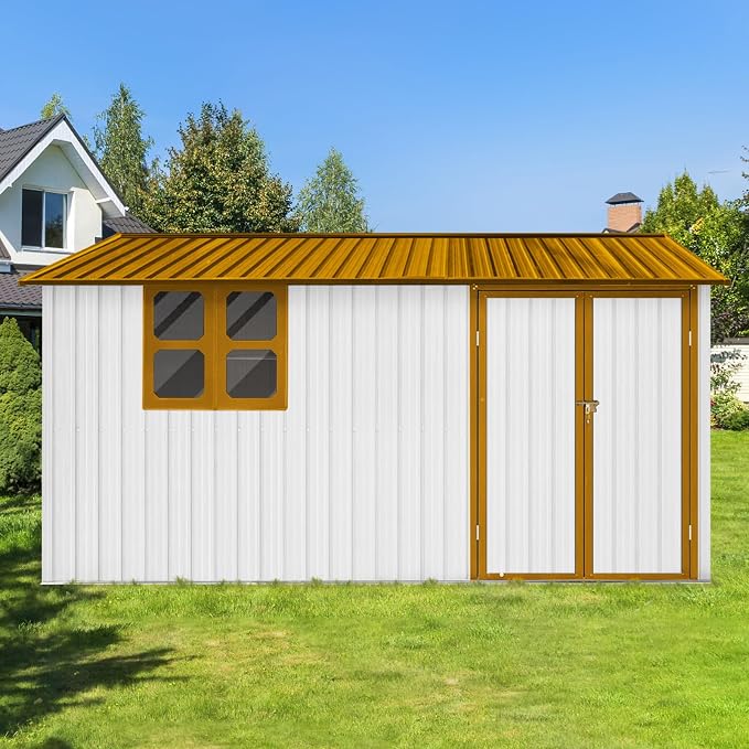 10x12 FT Outdoor Storage Shed, Large Metal Garden Shed - Image 8