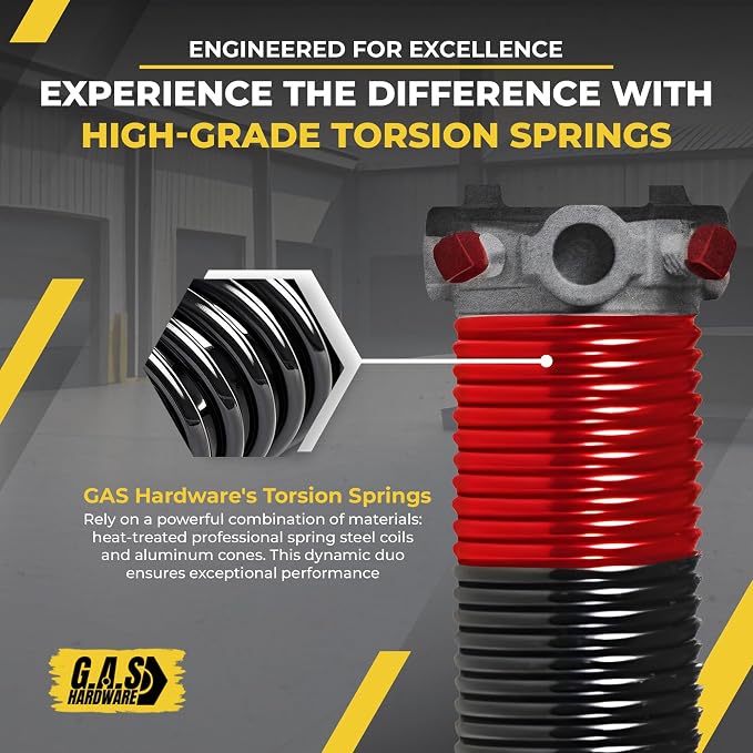 Garage Door Torsion Springs 225x2x27 Includes 1” Steel Bearing, and Winding Bars - Image 6