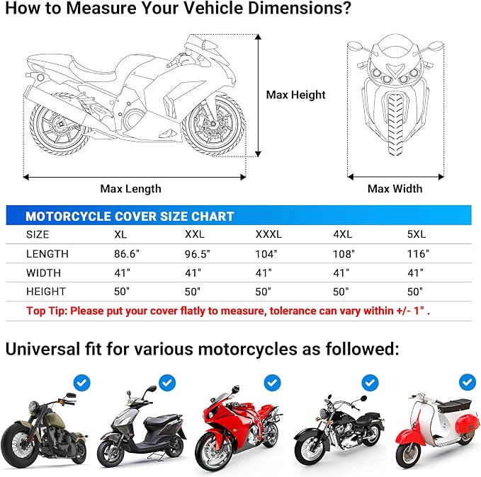 Favoto Motorcycle Cover Waterproof Outoor - Image 7