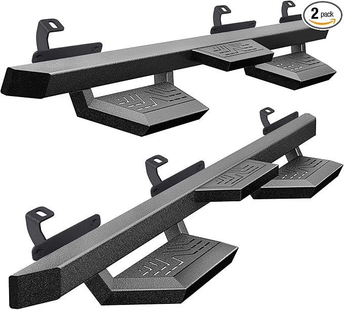 Running Boards Compatible with 2018-2025 Jeep Wrangler JL 4 Doors, Carbon Steel by PerfitZone