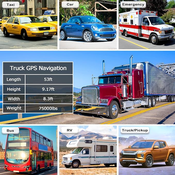 GPS Navigator for Car, Truck GPS Commercial Drivers 2025, Trucker GPS of Semi - Image 5