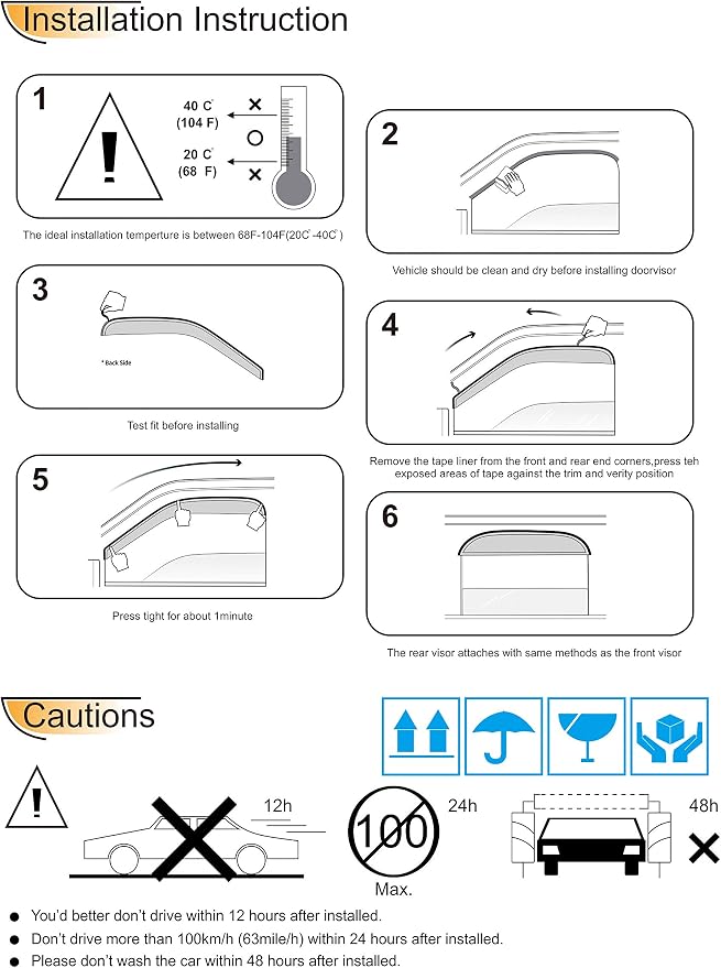 94059 Side Window Visors Wind Vent Deflector, 2008-2011 Mazda Tribute, - Image 5