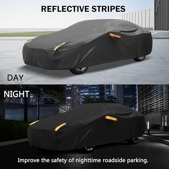 MORNYRAY Compatible with Tesla Model Y, Car Cover Outdoor Waterproof Sun Rain - Image 4