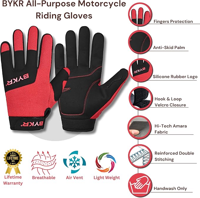 BYKR All-Weather Motorcycle Gloves - Image 4