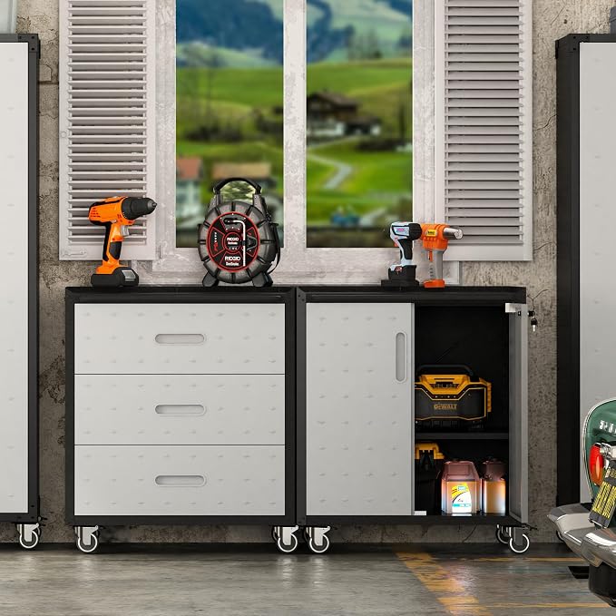 Metal Tool Cabinet, Garage Storage Cabinet System, Wall Cabinet & Locking - Image 7