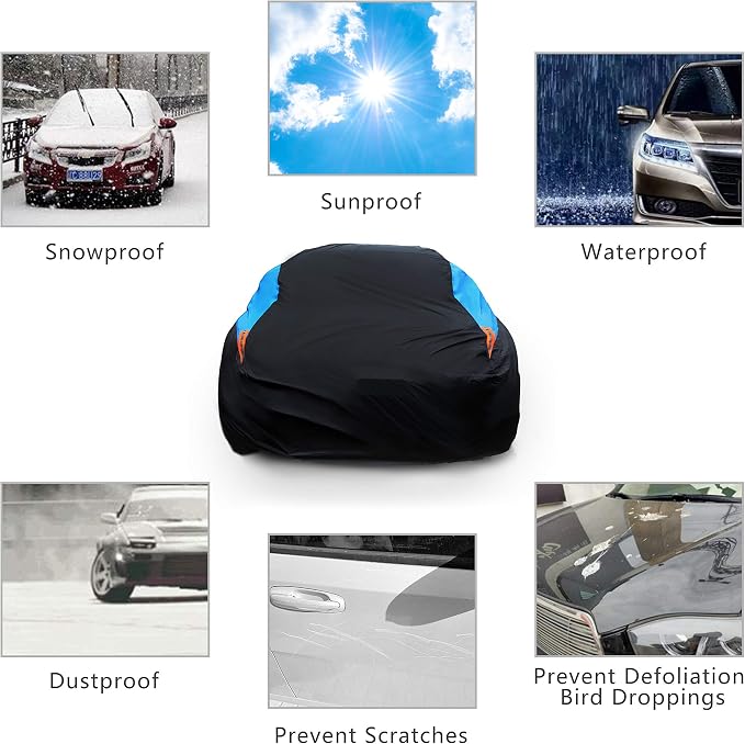 MORNYRAY Waterproof Car Cover All Weather Snowproof UV Protection Windproof - Image 7