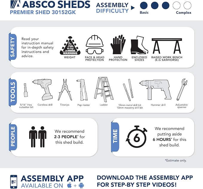Absco Premier Storage Sheds, DIY Backyard Shed, Utility Tool Storage, Weather & - Image 5