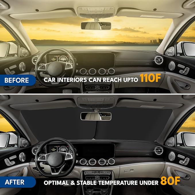 EcoNour Car Windshield Sun Shade Foldable | Front Windshield Shade - Image 8