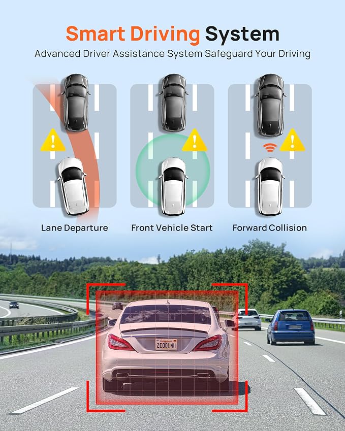 70mai 2.7K Dash Cam Front and Rear A500S, Dual Dash Camera - Image 5