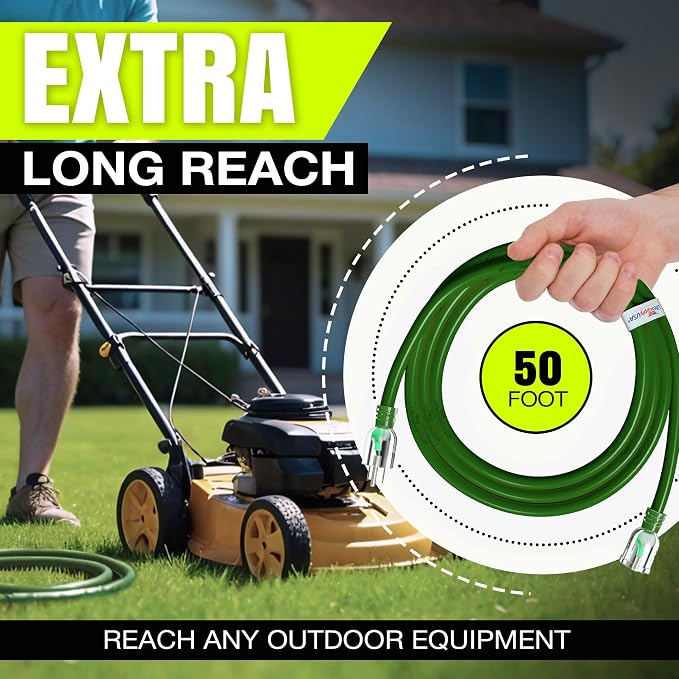 50ft Outdoor/Indoor Extension Cord 10/3 Gauge Ultra Heavy Duty 3 Prong SJTW - Image 6