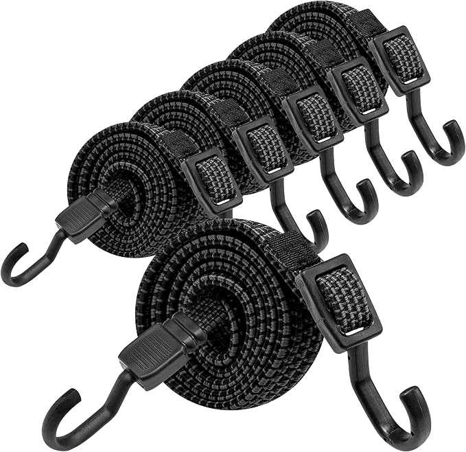 Bungee Cords with Hooks, 40 Inch Flat Adjustable Bungee Cords with Hooks Heavy by Rugtol