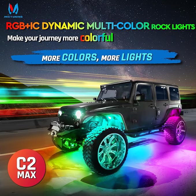 MICTUNING C2 MAX RGB+IC Chasing Color Rock Lights - Image 2
