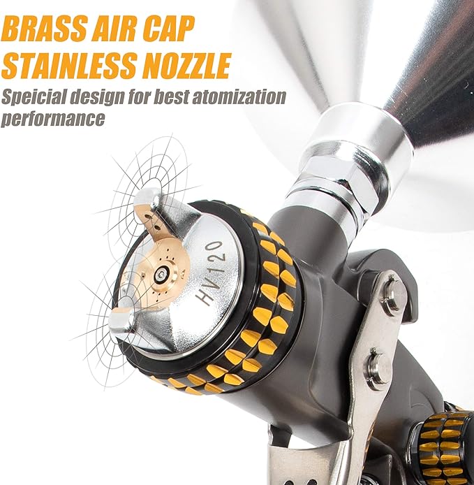 BEETRO HVLP Air Spray Gun with Storage Box, 1000ml Capacity 14.3CFM 29-32psi - Image 3
