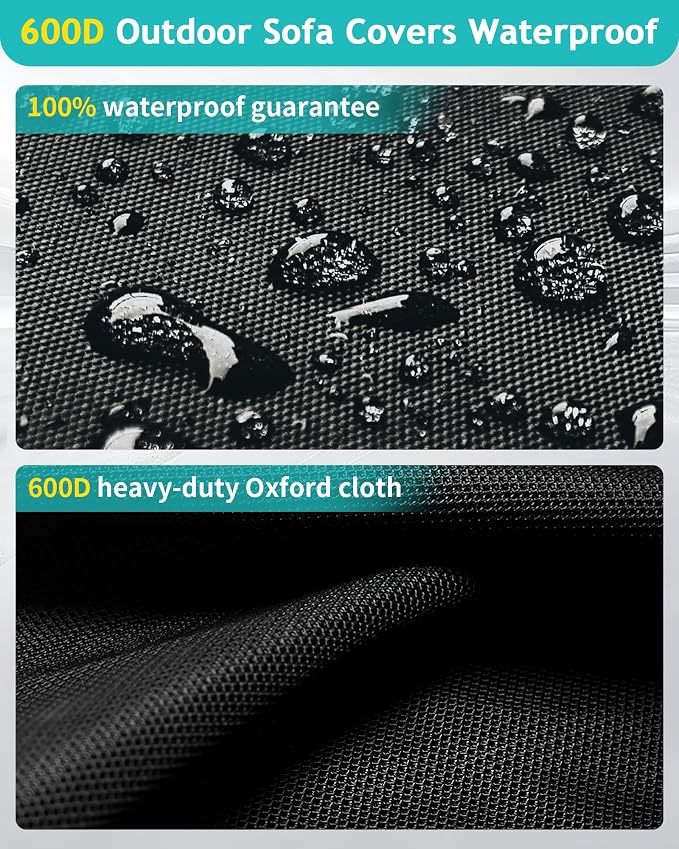 Outdoor Sofa Cover, Waterproof Patio Furniture Cover 90W x 36D x 33H inches - Image 4