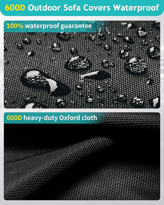 Outdoor Sofa Cover, Waterproof Patio Furniture Cover 60W x 36D x 33H inches - Image 4