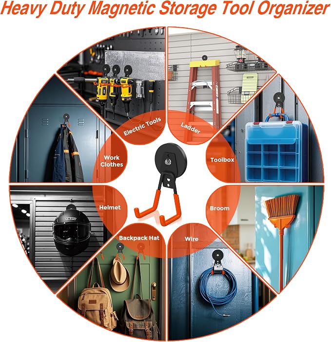 Extra Strong Magnetic Hooks for Hanging Heavy Duty, 2.6in Large Industrial - Image 4