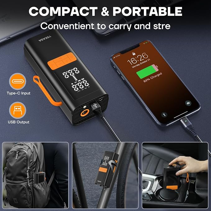 Tire Inflator Portable Air Compressor, 150PSI&12V DC Air Pump - Image 6