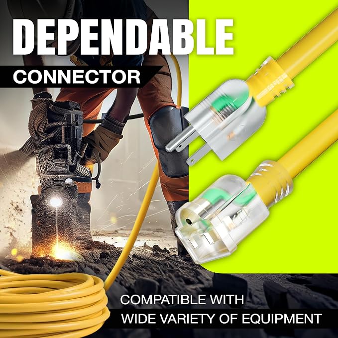 200ft Outdoor/Indoor Extension Cord 10/3 Gauge Ultra Heavy Duty 3 Prong SJTW - Image 4