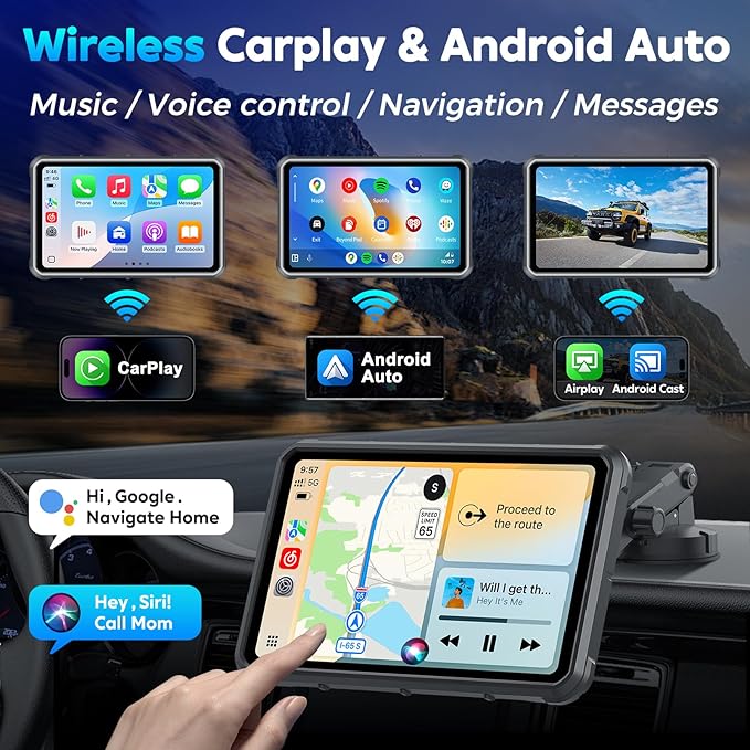 Portable Apple Carplay Screen for Car, Secure Strong Bracket, Navigation - Image 2
