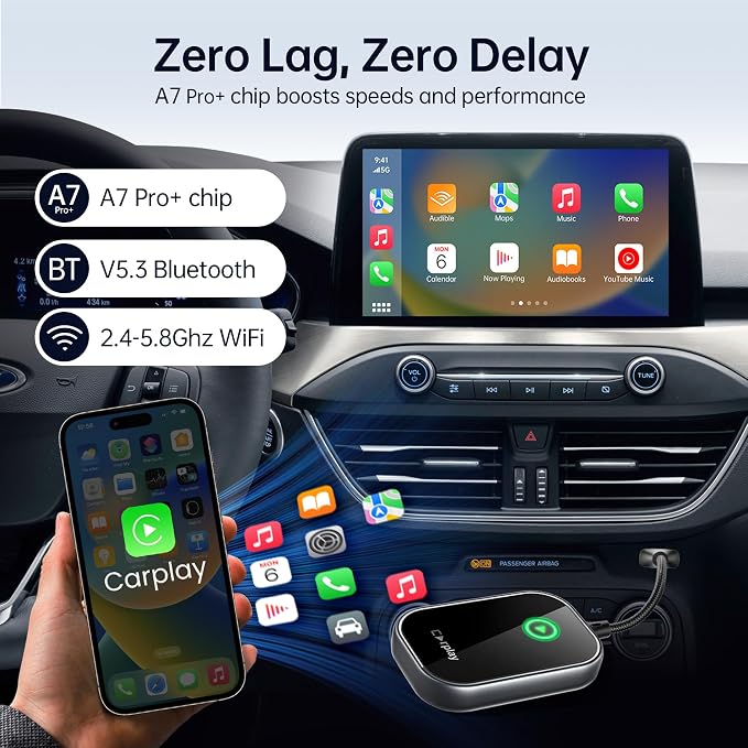 Wireless CarPlay Adapter for iPhone, Converts Wired to Wireless CarPlay Dongle - Image 8