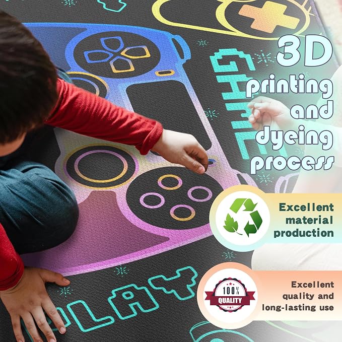 Play Gaming Rug for Bedroom Gamer Mat Gamepad for Boys Room 59"x39" for - Image 5