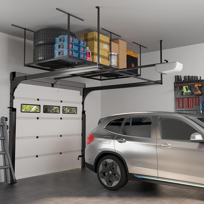 FLEXIMOUNTS 4x8 Overhead Garage Storage Rack, Adjustable Garage Storage - Image 6